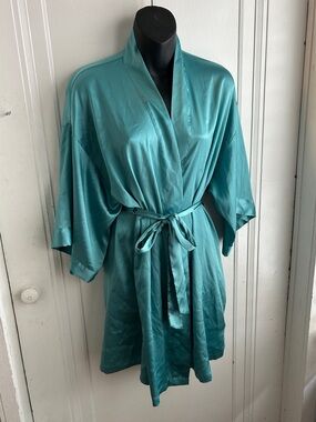 Victoria's Secret Teal Satin Robe